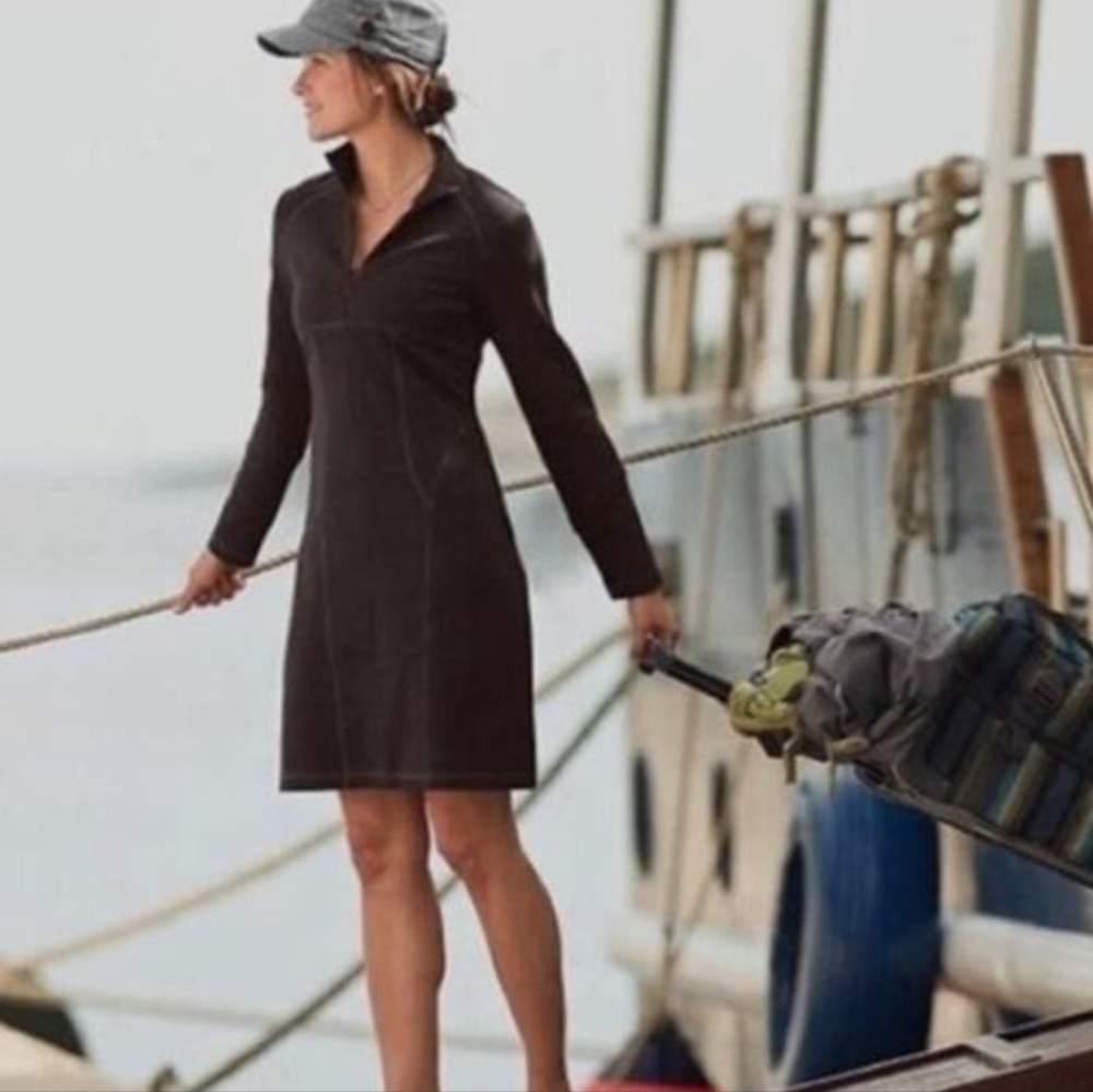 Athleta Cassidy Brown Knit Ponte Dress